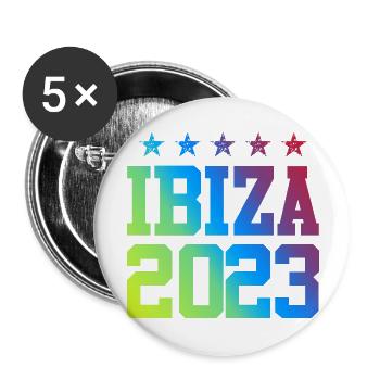 Ibiza 2023 - Lot de 5 grands badges (56 mm) - blanc - Devant
