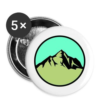 berge - Buttons groß 56 mm (5er Pack) - Weiß - Vorne