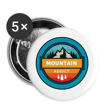 Mountain Addict - Lot de 5 grands badges (56 mm) - blanc - Devant