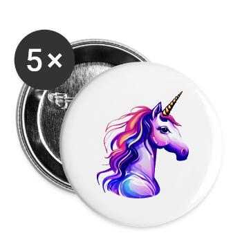 Unicorn Mythical Animal Unicorn Girl Unicorns - Buttons large 2.2''/56 mm (5-pack) - white - Front