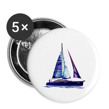 Sailing Sailboat Sailing Ship Sailing Sailing Sailor - Buttons large 2.2''/56 mm (5-pack) - white - Front