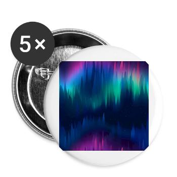 Celestial Aurora: Polarlichter-Kollektion - Buttons groß 56 mm (5er Pack) - Weiß - Vorne