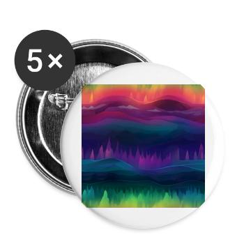 Aurora Dreams: Kollektion der Polarlichter - Buttons groß 56 mm (5er Pack) - Weiß - Vorne