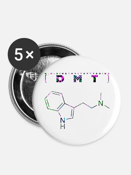 DMT-Molekül - Buttons groß 56 mm (5er Pack) - Weiß