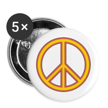 Signe de paix - Lot de 5 grands badges (56 mm) - blanc - Devant