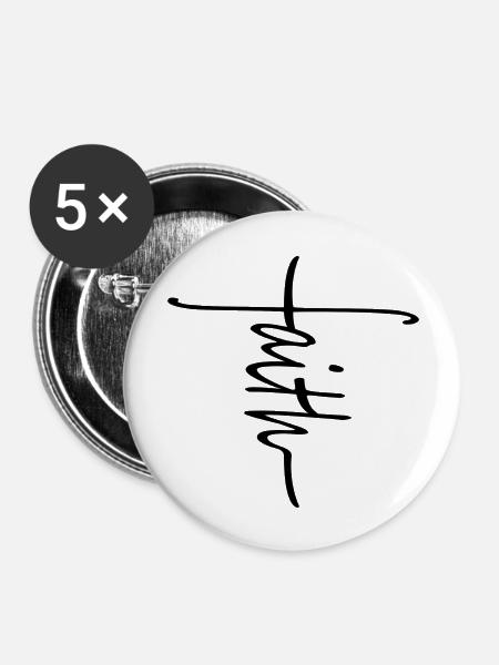 Faith - Buttons groß 56 mm (5er Pack) - Weiß
