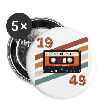 1949 retro vintage anniversary - Buttons large 2.2''/56 mm (5-pack) - white - Front