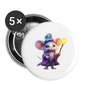 Adorable magic mouse - Buttons large 2.2''/56 mm (5-pack) - white - Front