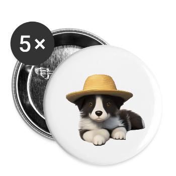 Border Collie Dog Lovers Dog Owners Dogs - Buttons large 2.2''/56 mm (5-pack) - white - Front