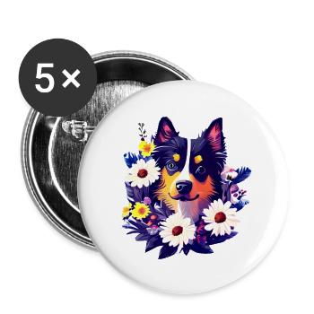 Dog Dog Owner Dog Lover Dog Owner - Buttons large 2.2''/56 mm (5-pack) - white - Front