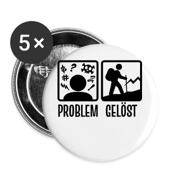 Berggipfel Wandern Wanderer Bergwanderung Spruch - Buttons groß 56 mm (5er Pack) - Weiß - Vorne