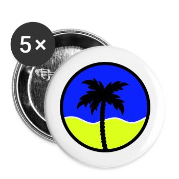 palmier - Lot de 5 grands badges (56 mm) - blanc - Devant