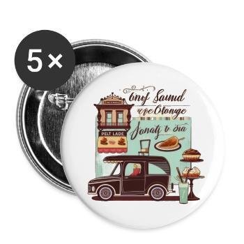 Boulangerie et boulangerie : une délicieuse combinaison - Lot de 5 grands badges (56 mm) - blanc - Devant