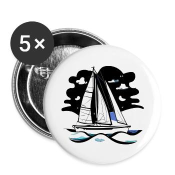 Sailing Ship Sailing Sailing Sailing Sailing Sailboat - Buttons large 2.2''/56 mm (5-pack) - white - Front