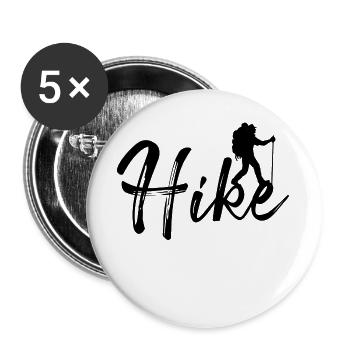 mountain hike hike saying hiking mountain peaks - Buttons large 2.2''/56 mm (5-pack) - white - Front