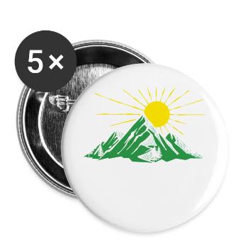 Mountains, Nature, Hiking, Nature lovers, Glaciers - Buttons large 2.2''/56 mm (5-pack) - white - Front