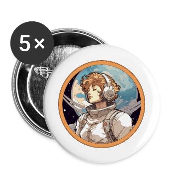 Astro Beauté 2 - Lot de 5 grands badges (56 mm) - blanc - Devant