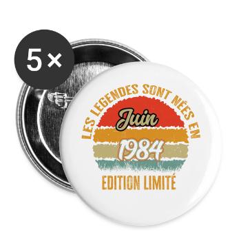 Légendes sont née en Juin 1984 édition limitée - Lot de 5 grands badges (56 mm) - blanc - Devant