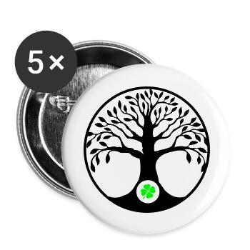 baum des lebens kleeblatt - Buttons groß 56 mm (5er Pack) - Weiß - Vorne