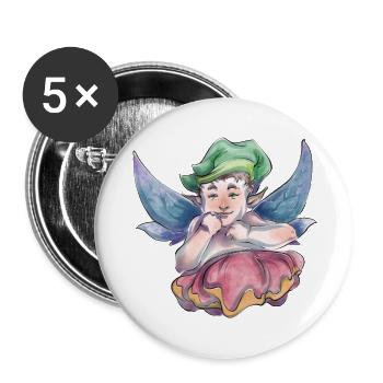 Baby elf - Buttons large 2.2''/56 mm (5-pack) - white - Front