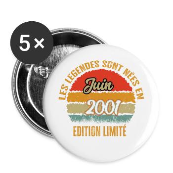 Légendes sont née en Juin 2001 édition limitée - Lot de 5 grands badges (56 mm) - blanc - Devant