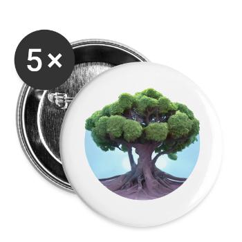 Tree of Life Yoga Tree of Life Meditation - Buttons large 2.2''/56 mm (5-pack) - white - Front