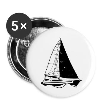 Sailing Ship Sailing Sailboat Sailing Sailing Sailor - Buttons large 2.2''/56 mm (5-pack) - white - Front