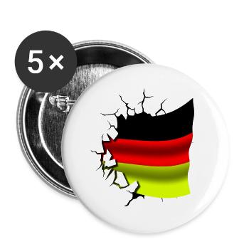 Germany - Germany - Deutschland - Torn Flag - Buttons large 2.2''/56 mm (5-pack) - white - Front