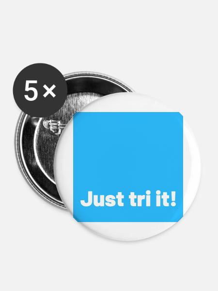 just tri it blue - Buttons groß 56 mm (5er Pack) - Weiß