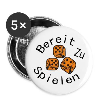 Boardgame Chess Backgammon Game Night - Buttons large 2.2''/56 mm (5-pack) - white - Front