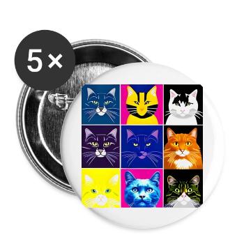 A008 - Buttons groß 56 mm (5er Pack) - Weiß - Vorne