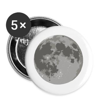 Moon - celestial body - Buttons large 2.2''/56 mm (5-pack) - white - Front