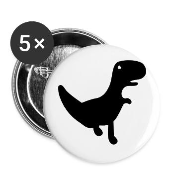 Le Dino de Cactus Run - Lot de 5 grands badges (56 mm) - blanc - Devant