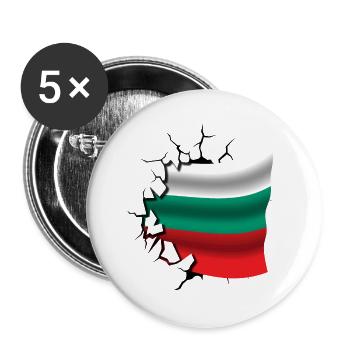 Flag of Bulgaria - Bulgaria - Flag Broken - Buttons large 2.2''/56 mm (5-pack) - white - Front