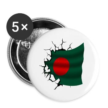 Bangladesh - Bangladesh - Flag - Buttons large 2.2''/56 mm (5-pack) - white - Front