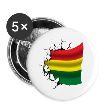 Flag of Bolivia - Bolivia - Flag Broken Design - Buttons large 2.2''/56 mm (5-pack) - white - Front