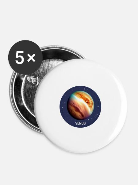 Planet Venus - Buttons groß 56 mm (5er Pack) - Weiß