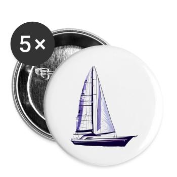 Sailing, Sailing, Sailboat, Sailor, Sailing Ship - Buttons large 2.2''/56 mm (5-pack) - white - Front