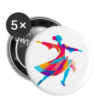 The colorful dancer - Buttons large 2.2''/56 mm (5-pack) - white - Front