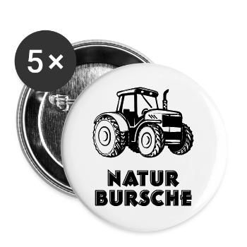 Landmaschinen Landleben Traktor Statement Landluft - Buttons groß 56 mm (5er Pack) - Weiß - Vorne
