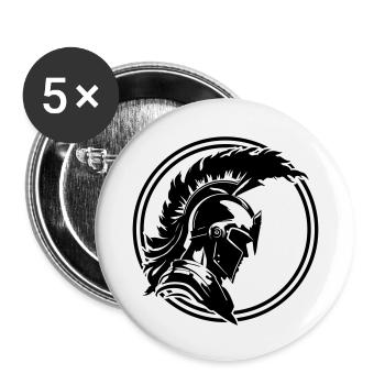 Casque Warrior Sparta Spartan - Lot de 5 grands badges (56 mm) - blanc - Devant
