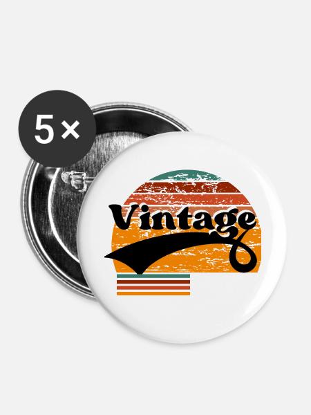 Jahrgang 1965 - Buttons groß 56 mm (5er Pack) - Weiß