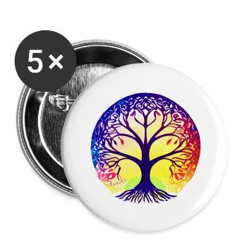 Yoga Tree of Life Meditation Tree of Life - Buttons large 2.2''/56 mm (5-pack) - white - Front