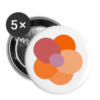 Colorful flower - Buttons large 2.2''/56 mm (5-pack) - white - Front