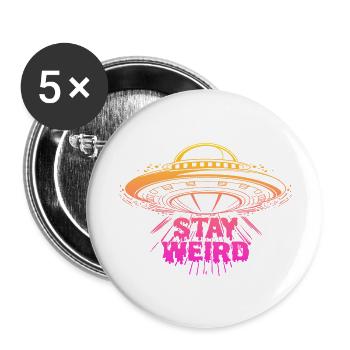 Stay Weird - Buttons large 2.2''/56 mm (5-pack) - white - Front