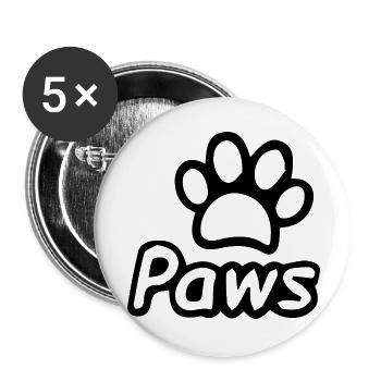 Hund Dog - Buttons groß 56 mm (5er Pack) - Weiß - Vorne