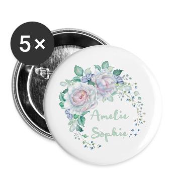 Pour Amélie Sophie - Lot de 5 grands badges (56 mm) - blanc - Devant