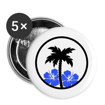 palme hibiskus - Buttons groß 56 mm (5er Pack) - Weiß - Vorne