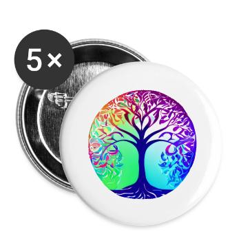 Yoga, Tree of Life, Tree of Life, Meditation - Buttons large 2.2''/56 mm (5-pack) - white - Front