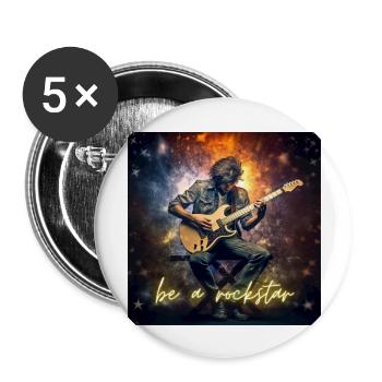Be a rock star boy - Buttons groß 56 mm (5er Pack) - Weiß - Vorne